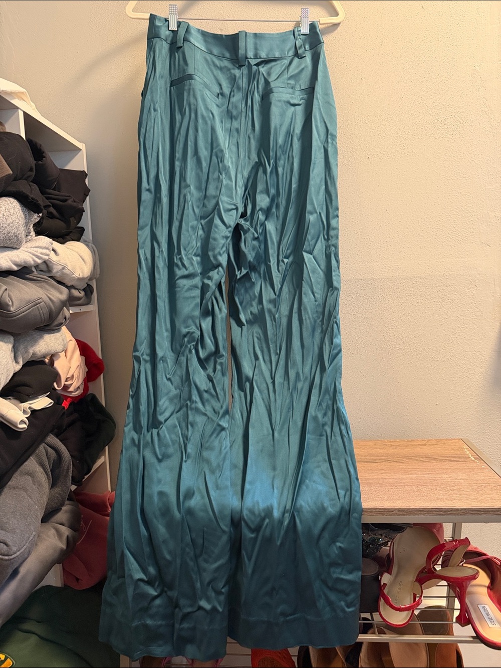 Favorite Daughter Teal Pleated Wide-Leg Trousers - Picture 3 of 3